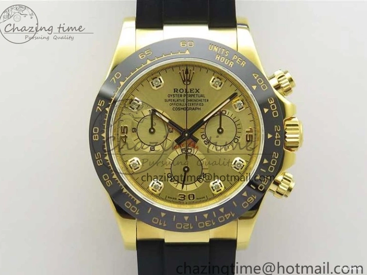 Best Diamonds 116518 Edition 904L Case Strap) SA4130 V4 1:1 Extra SS Noob Goid Plated on Strap Daytona Dial Rubber YG Black (Free 0521